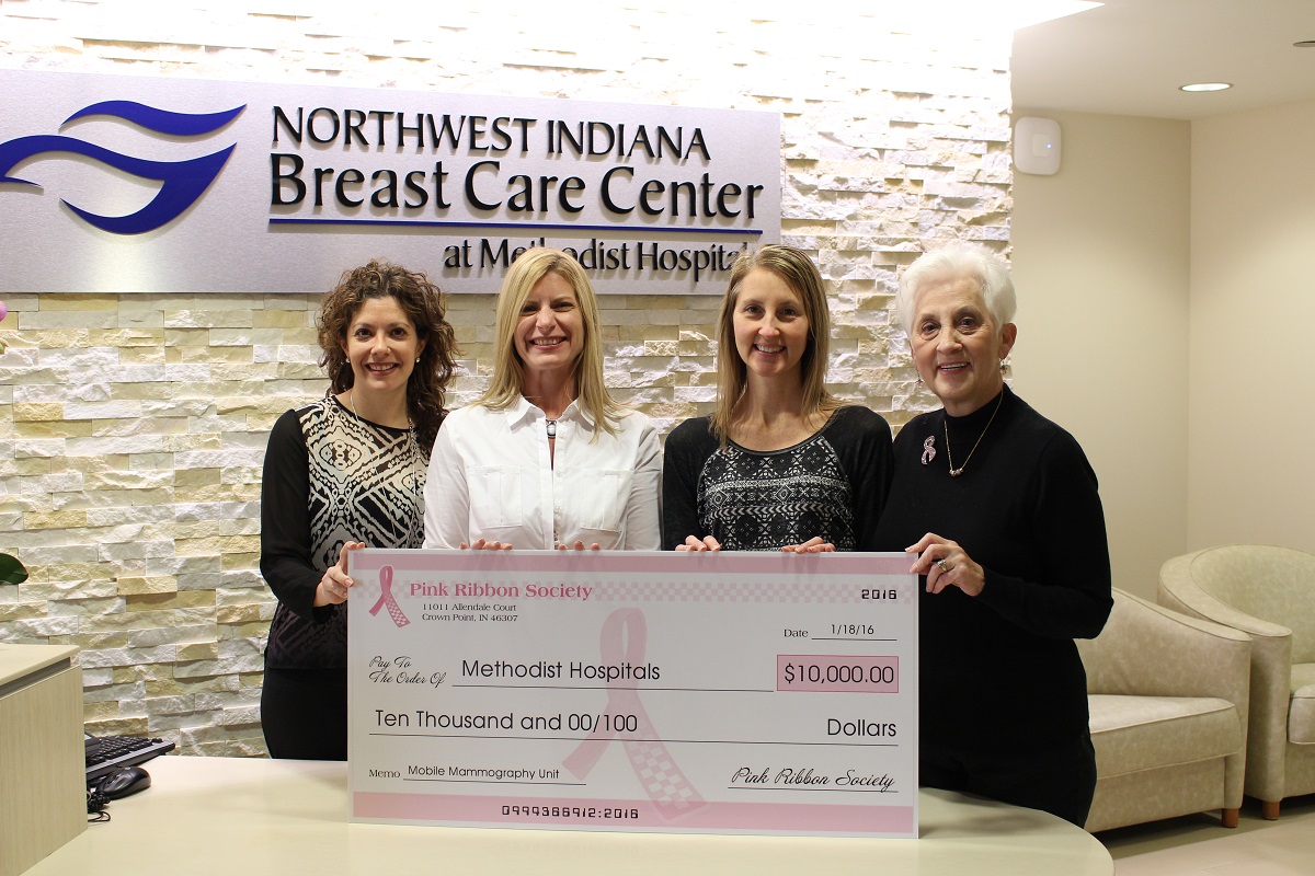 Methodist Hospitals Breast Care Center Receives $10,000 Donation from the Pink Ribbon Society