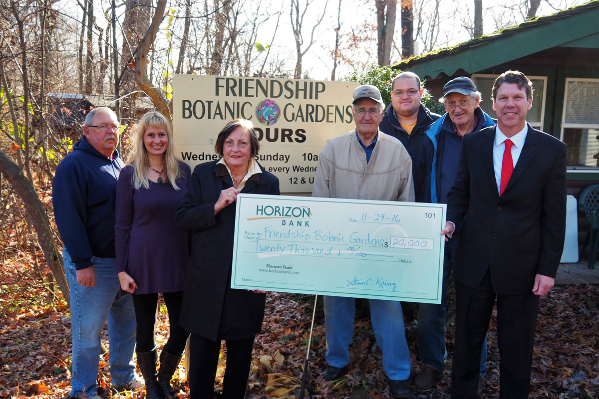 Horizon Bank Awards Donation to Friendship Botanic Gardens