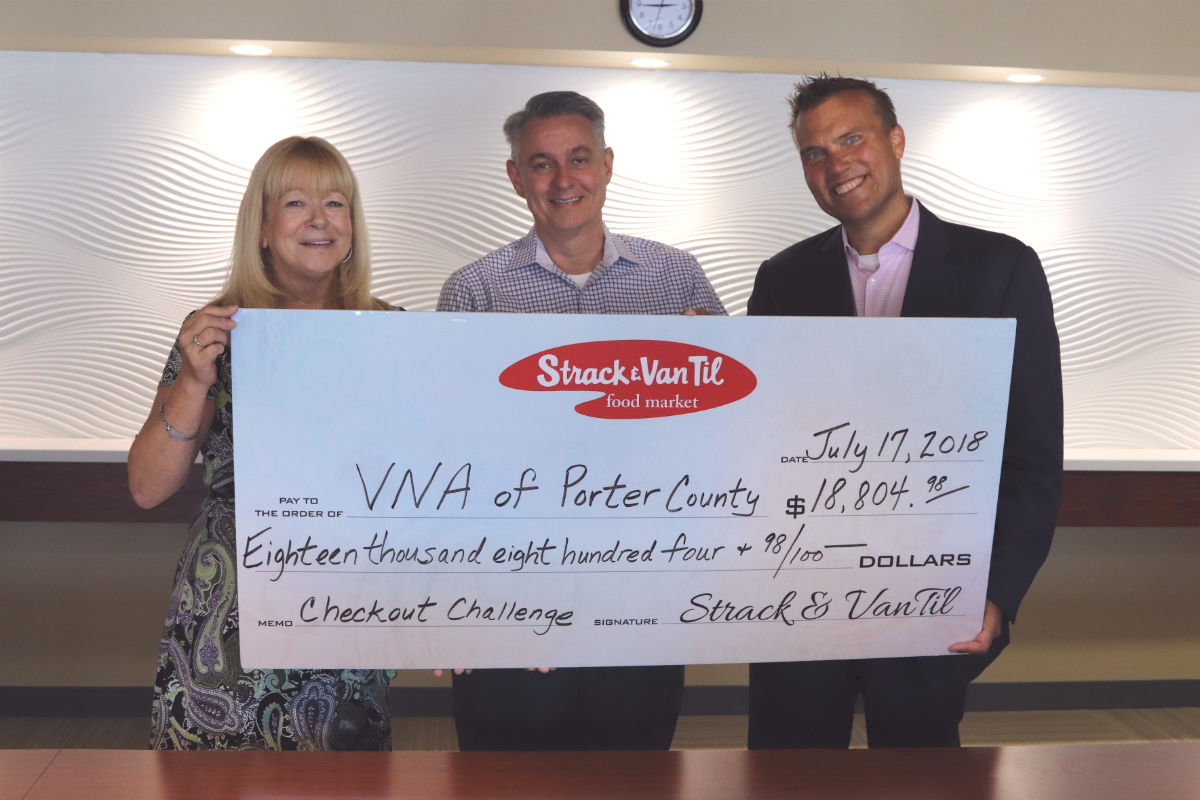 Strack & Van Til Celebrates Annual Checkout Challenge with Check Presentation to VNA of NWI and Meals on Wheels